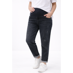 Стильные джинсы для беременных с эластичным поясом и регулировкой посадки Черные